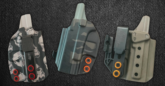 An image showing the top three Kydex® pistol holsters of 2024.