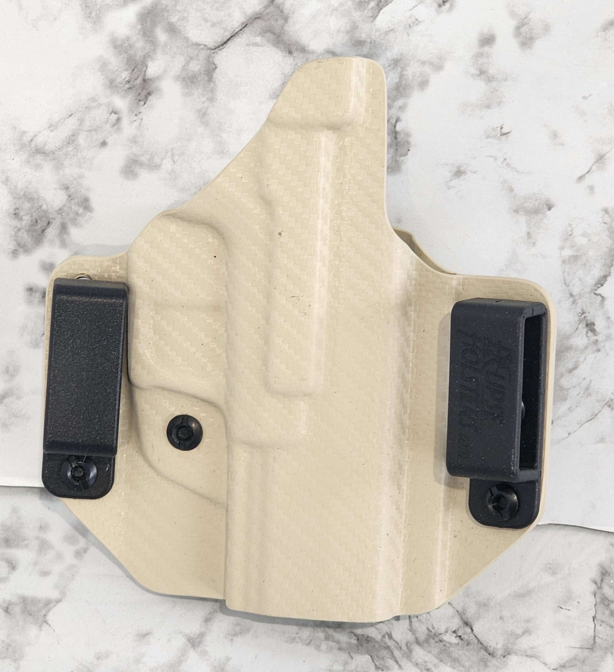 GS-01 Compatible with Springfield XD Subcompact - Gemini Holster - Carbon Fiber Desert Tan on both sides *LEFTY*