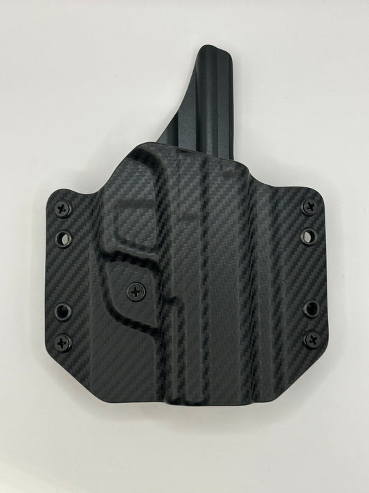 GS-02 Poly 80 9/40- Glock 17/22 Length - OWB - Black Carbon Fiber / Solid Black